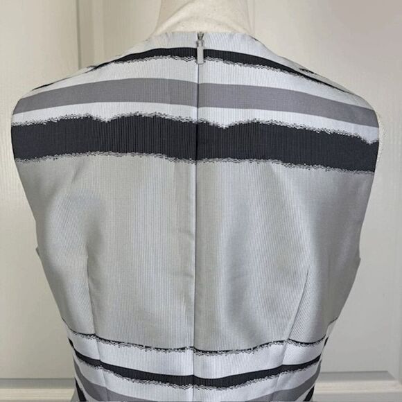 Boss Hugo Boss Diljana Dress Silver Gray Textured Sleeveless Cocktail Size 8 - Picture 6 of 16